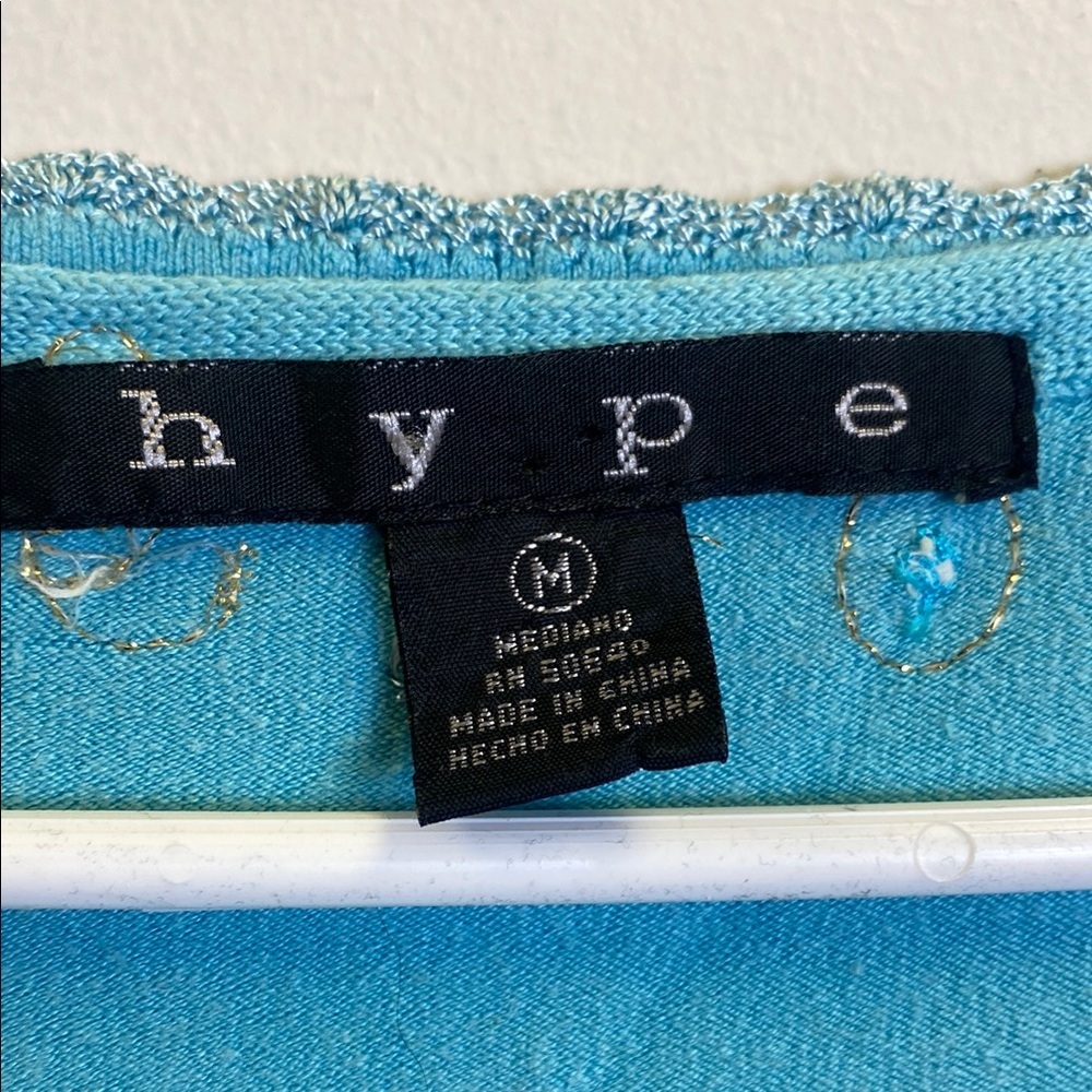 Hype Medium Blue Embroidered Top - Picture 2 of 4